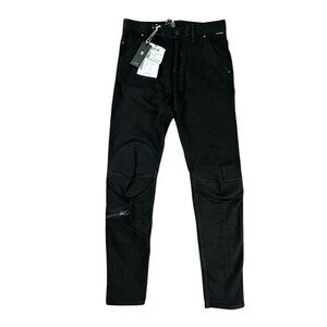 G-Star Raw Denim Pilot 3D Slim Tapered Stretch Button Fly Jeans Black Size 29x32